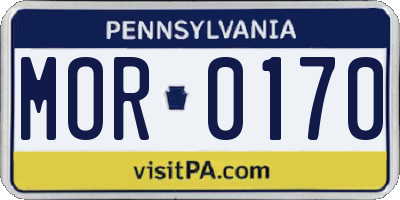 PA license plate MOR0170