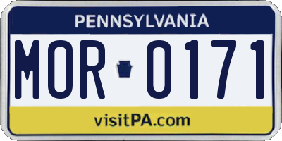 PA license plate MOR0171