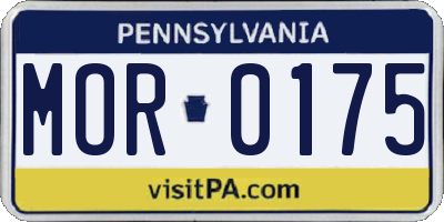PA license plate MOR0175
