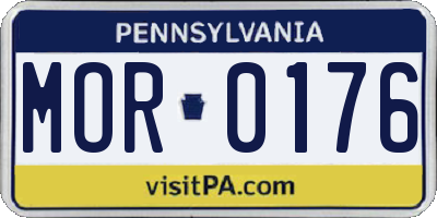 PA license plate MOR0176