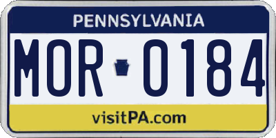 PA license plate MOR0184