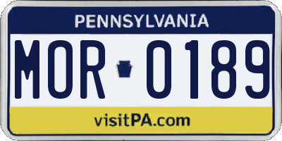 PA license plate MOR0189