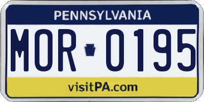 PA license plate MOR0195