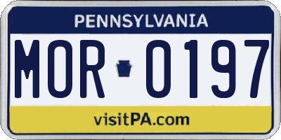 PA license plate MOR0197