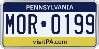 PA license plate MOR0199