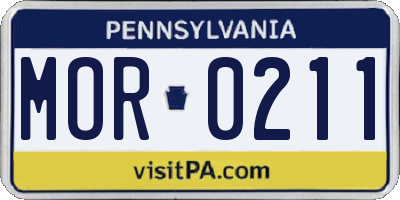 PA license plate MOR0211