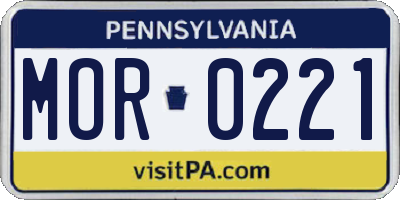 PA license plate MOR0221