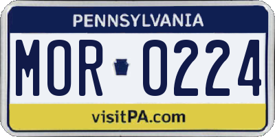 PA license plate MOR0224