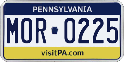 PA license plate MOR0225