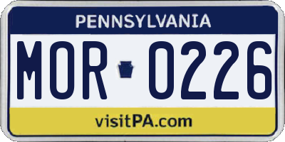 PA license plate MOR0226