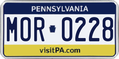 PA license plate MOR0228