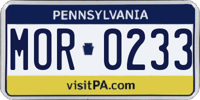 PA license plate MOR0233
