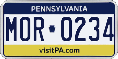 PA license plate MOR0234