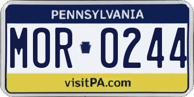 PA license plate MOR0244