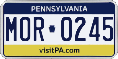 PA license plate MOR0245
