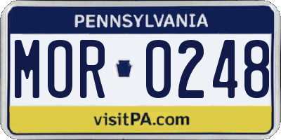 PA license plate MOR0248