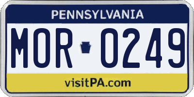 PA license plate MOR0249