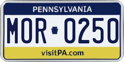 PA license plate MOR0250