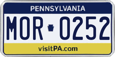 PA license plate MOR0252