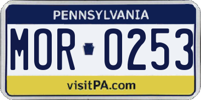 PA license plate MOR0253