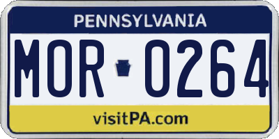 PA license plate MOR0264