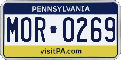 PA license plate MOR0269