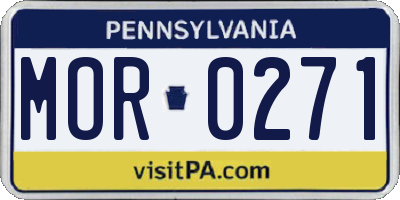 PA license plate MOR0271
