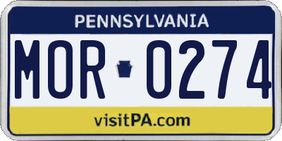 PA license plate MOR0274