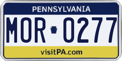 PA license plate MOR0277