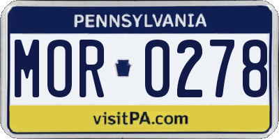 PA license plate MOR0278