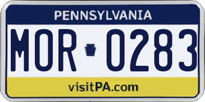 PA license plate MOR0283