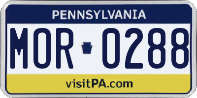 PA license plate MOR0288