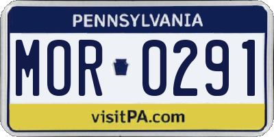 PA license plate MOR0291
