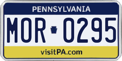 PA license plate MOR0295