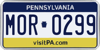 PA license plate MOR0299