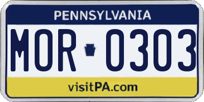 PA license plate MOR0303