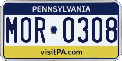 PA license plate MOR0308