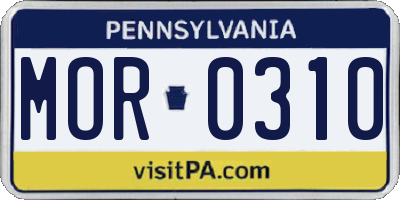 PA license plate MOR0310