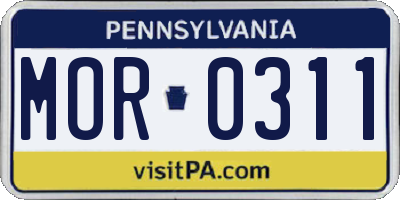 PA license plate MOR0311