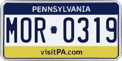 PA license plate MOR0319