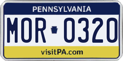 PA license plate MOR0320