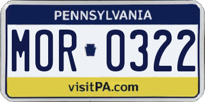PA license plate MOR0322
