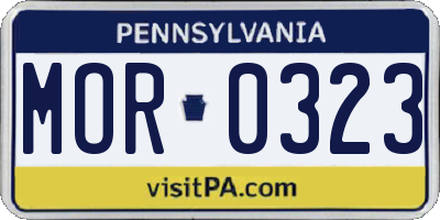 PA license plate MOR0323