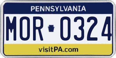 PA license plate MOR0324