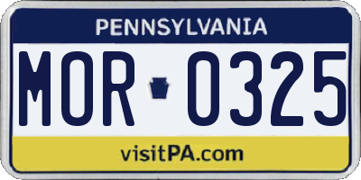 PA license plate MOR0325