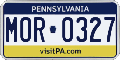 PA license plate MOR0327