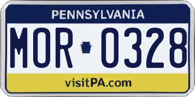 PA license plate MOR0328