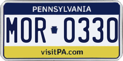 PA license plate MOR0330