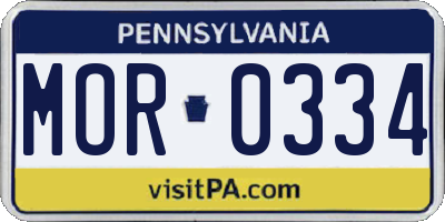 PA license plate MOR0334