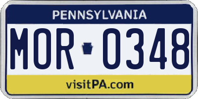 PA license plate MOR0348